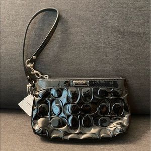Coach Signature Patent Leather Wristlet